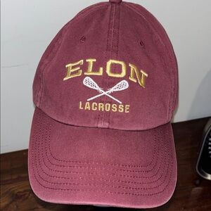 Elon Fighting Christians Phoenix LAX lacrosse team baseball cap hat red sewn